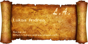 Luksa Andrea névjegykártya
